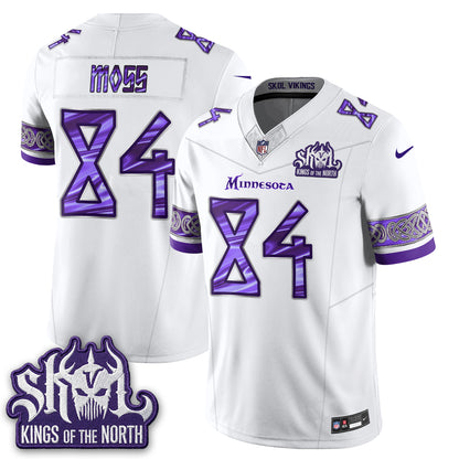 Minnesota Vikings Fangear Edition Warrior Skol Patch Vikings Font Vapor Jersey - Stitched