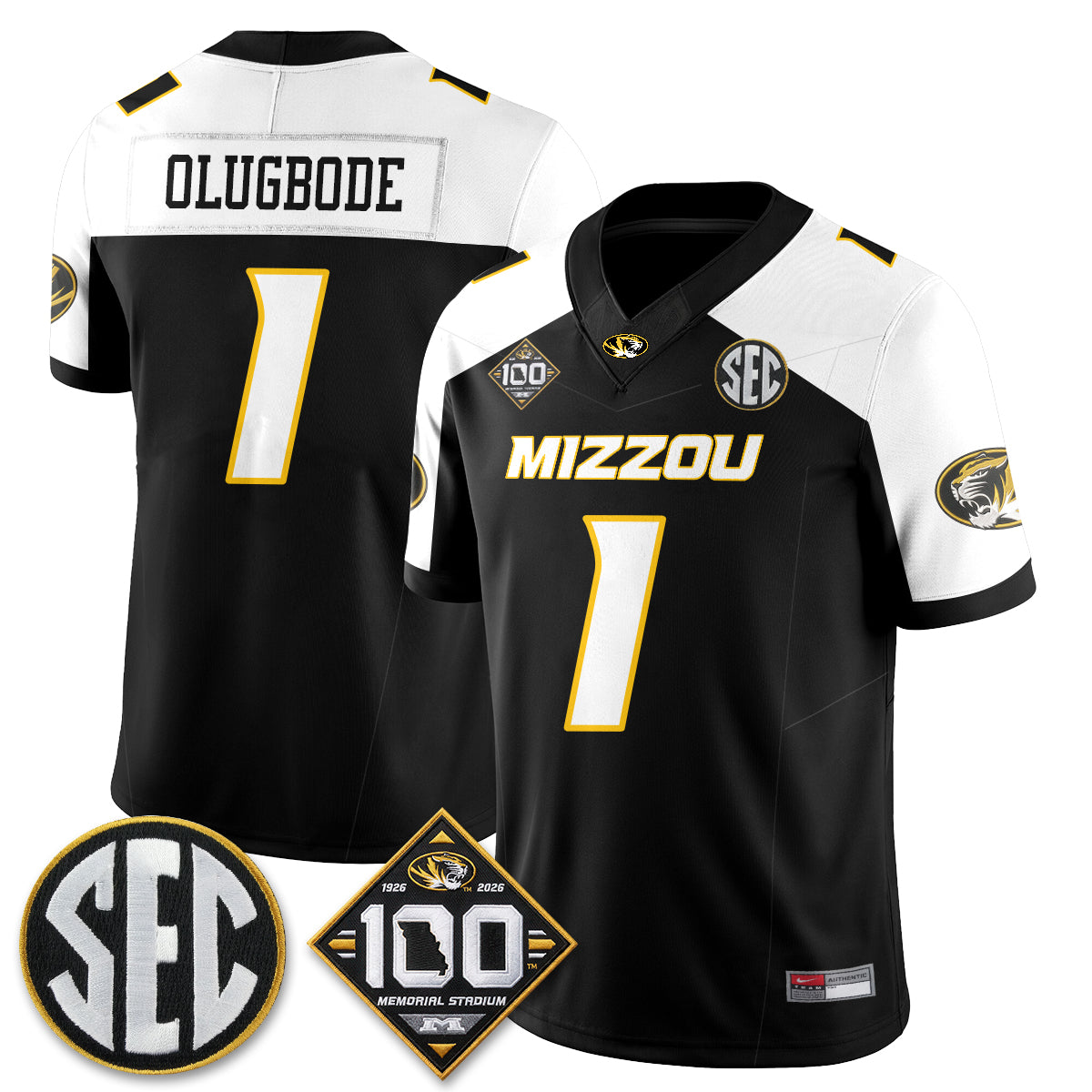 Missouri Tigers 100th Anniversary of Memorial Stadium Vapor Jersey - Stitched
