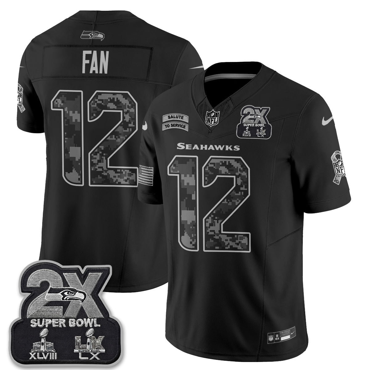 Seattle Seahawks 2026 Salute to Service Vapor Jersey - Stitched
