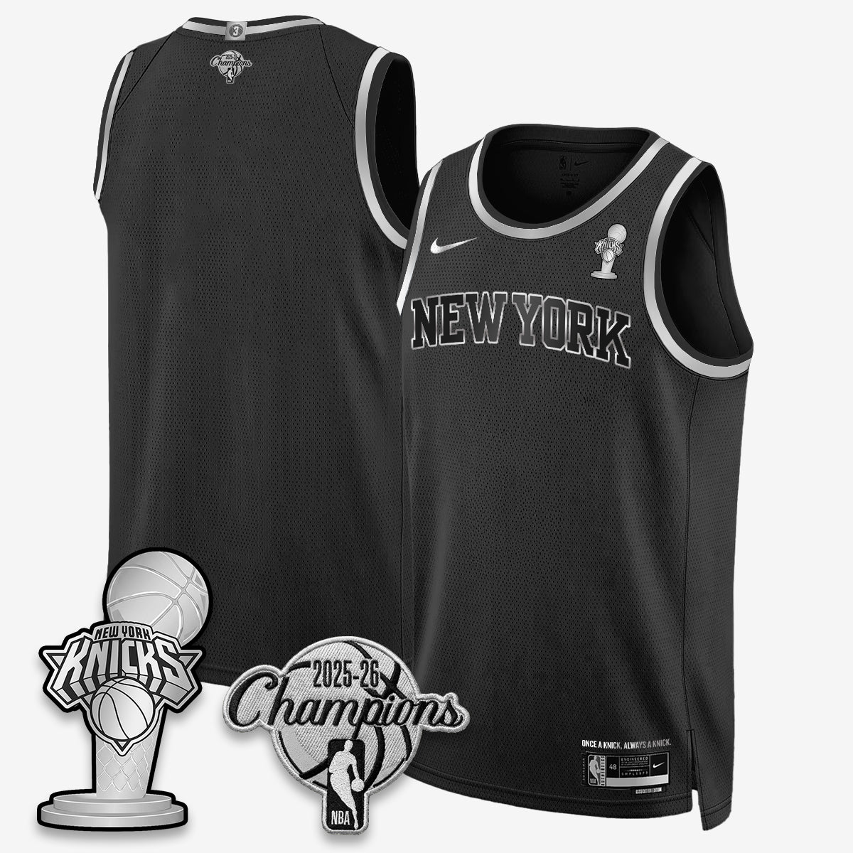 New York Knicks 2026 NBA Champions Gold Edition Vapor Jersey - Stitched