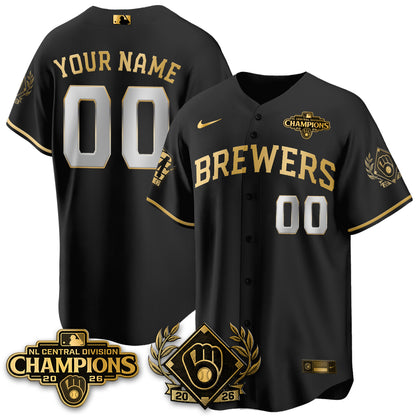 Milwaukee Brewers 2026 NL Division Champs Vapor Custom Jersey - Stitched-NQD