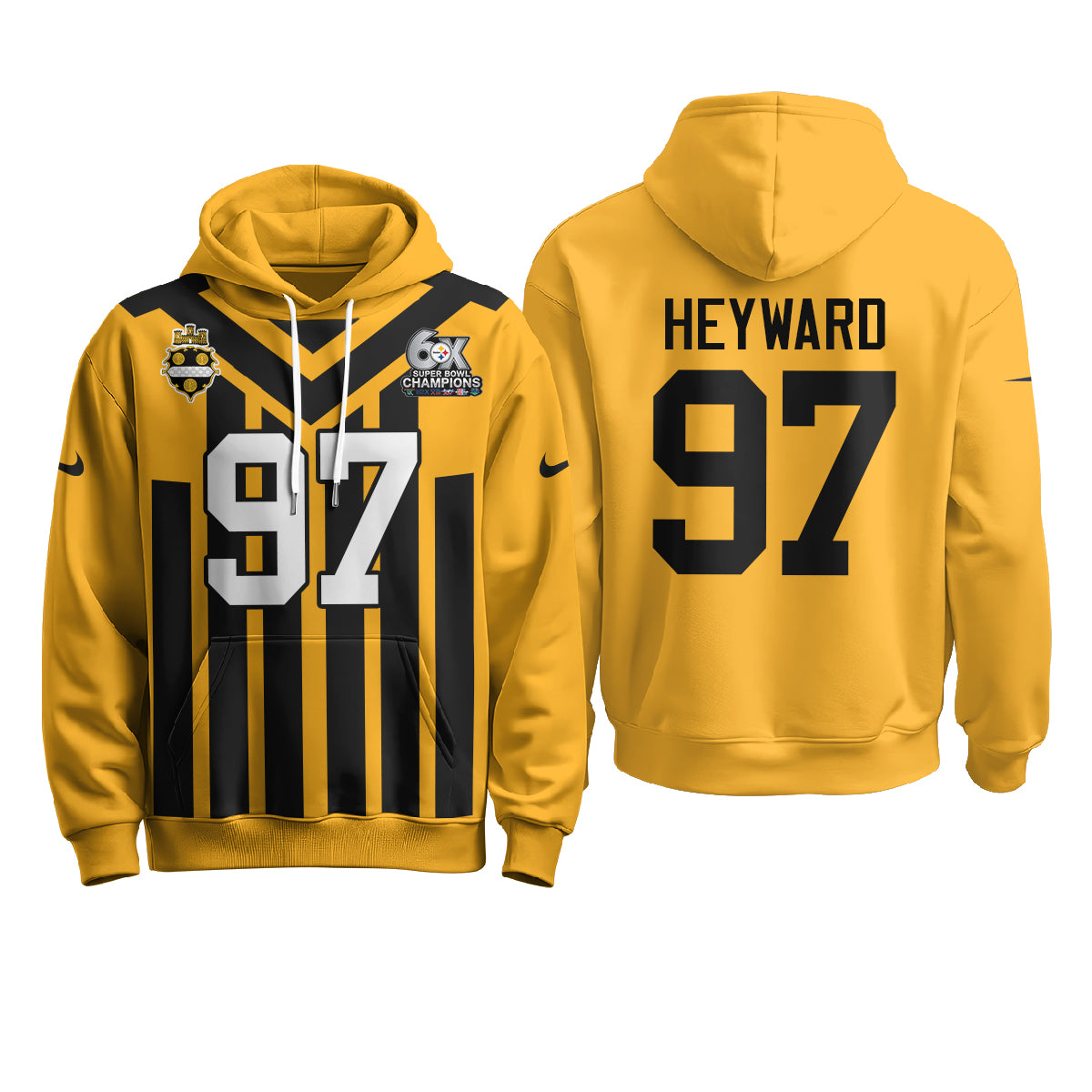 Pittsburgh Steelers 6X Champs Rivalries Fleece Hoodie - Printed