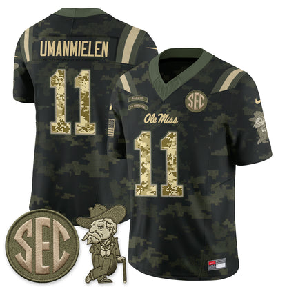 Ole Miss Rebels 2026 Salute to Service Vapor Jersey - Stitched