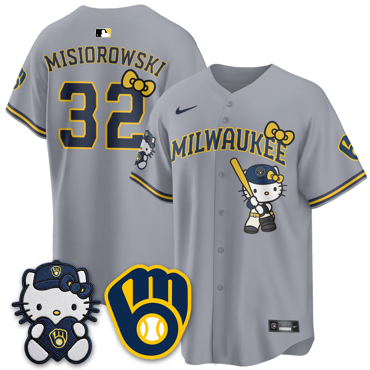 Milwaukee Brewers Meow KT Night Vapor Limited Jersey - Stitched