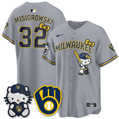 Milwaukee Brewers Meow KT Night Vapor Limited Jersey - Stitched