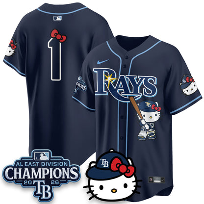 Tampa Bay Rays x Meow KT 2026 AL East Champs Vapor Jersey - Stitched-NQD