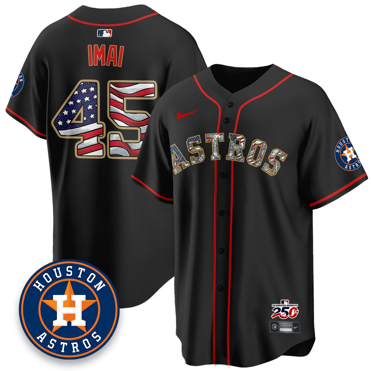 Houston Astros 2026 Independence Day USA Vapor Limited Jersey - Stitched