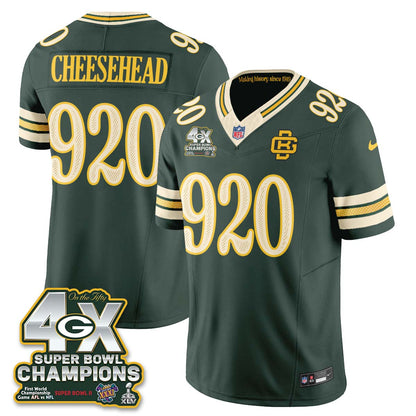 Green Bay Packers 2026 Rivalries 4X Champs Vapor Jersey - Stitched