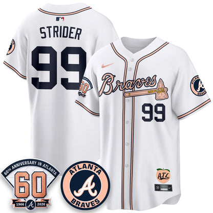 Atlanta Braves 60th Anniversary Peach Edition Vapor Premier Limited Jersey - All Stitched (1)