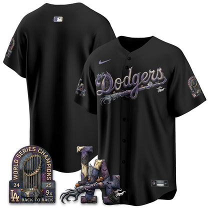 Los Angeles Dodgers Nightmare Edition Vapor Jersey - Stitched