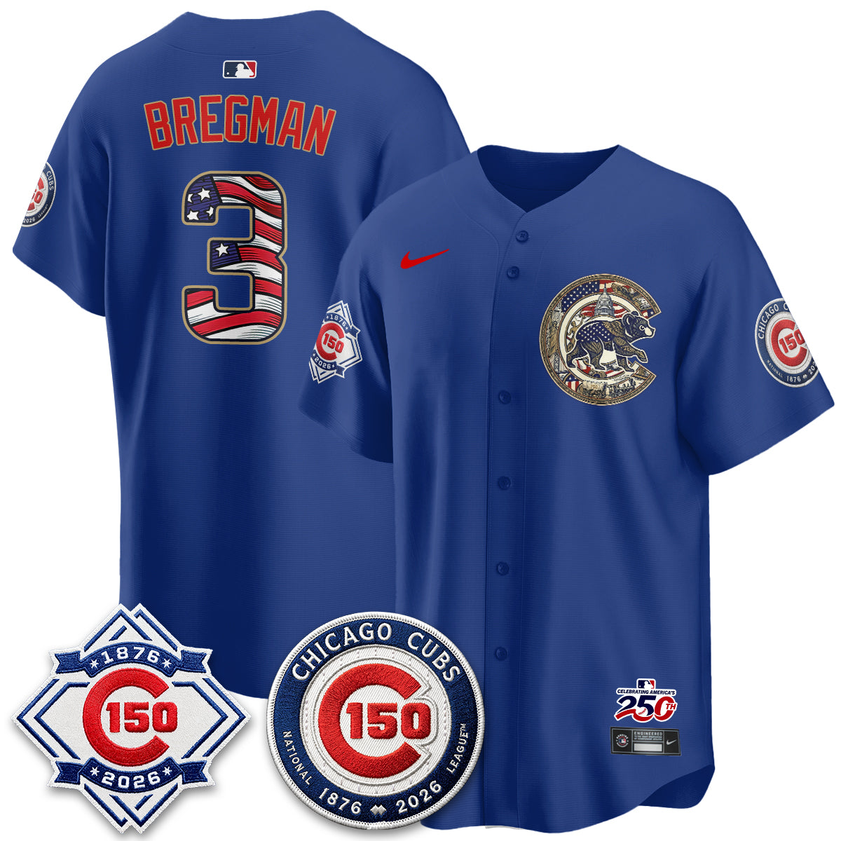 Chicago Cubs 2026 Independence Day USA Vapor Limited Jersey - Stitched