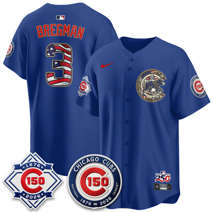 Chicago Cubs 2026 Independence Day USA Vapor Limited Jersey - Stitched