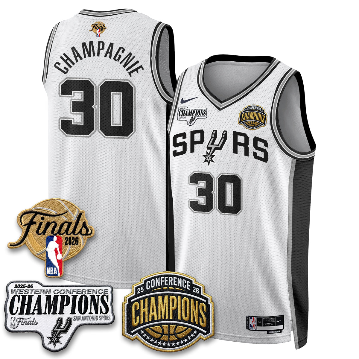 San Antonio Spurs 2026 NBA Western Conference Champions Vapor Jersey - Stitched