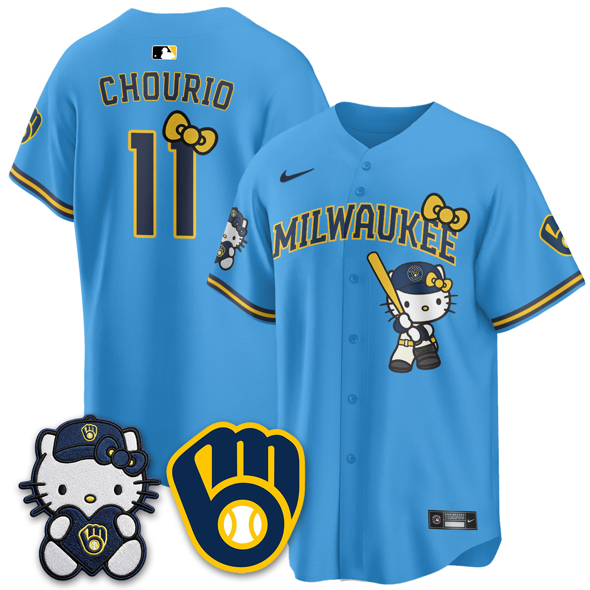 Milwaukee Brewers Meow KT Night Vapor Limited Jersey - Stitched