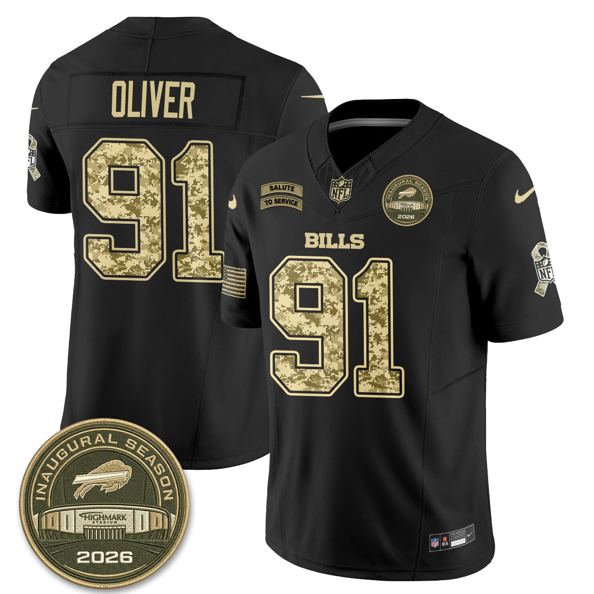 Buffalo Bills 2026 Salute to Service Edition Vapor Jersey V2- Stitched-NQD