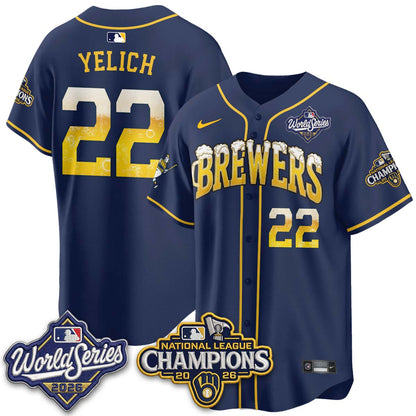 Milwaukee Brewers "Pitcher & Pint" WS26 & 2026 NL Champions Vapor Jersey - Stitched (V2)