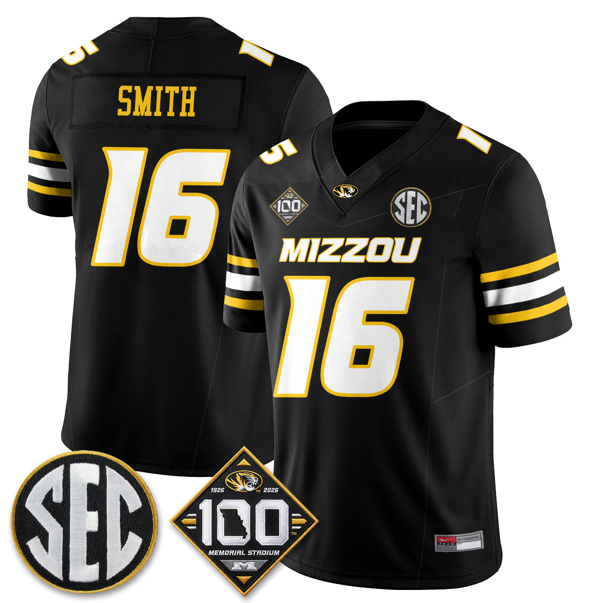 Missouri Tigers 100th Anniversary of Memorial Stadium Vapor Jersey - Stitched