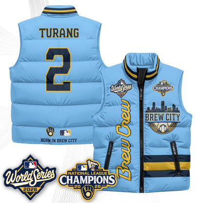 Milwaukee Brewers 2026 NL Champions Puffer Vest - Printed