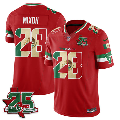 Houston Texans 25 Seasons Mexico Style Vapor Jersey - Stitched