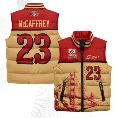 San Francisco 49ers Faithful Puffer Vest - Printed
