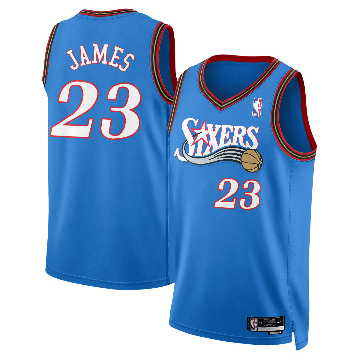 Philadelphia 76ers LeBron James #23 Throwback Vapor Jersey - Stitched