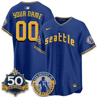 Seattle Mariners Ken Griffey Jr. Patch Vapor Premier Limited Custom Jersey - All Stitched