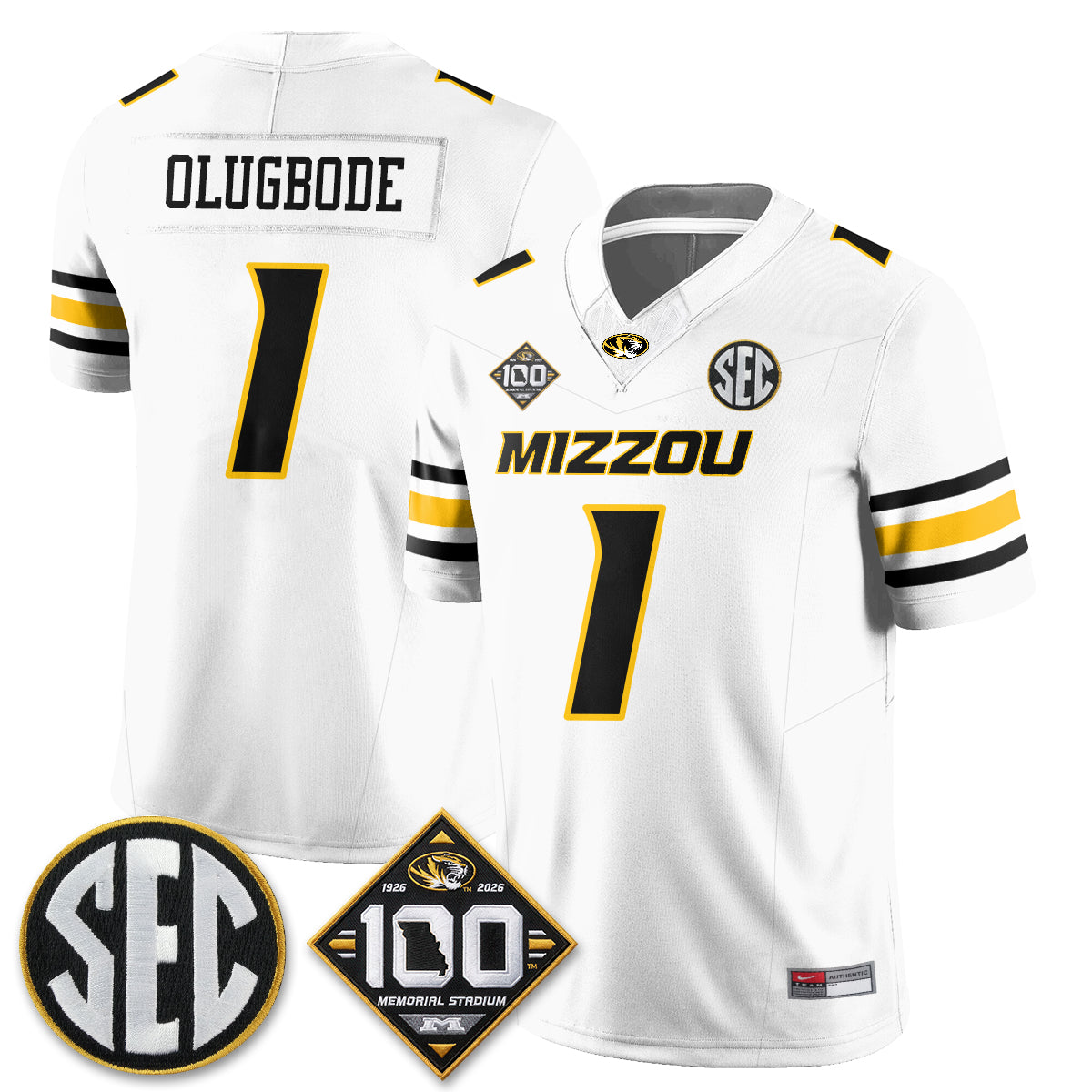 Missouri Tigers 100th Anniversary of Memorial Stadium Vapor Jersey - Stitched