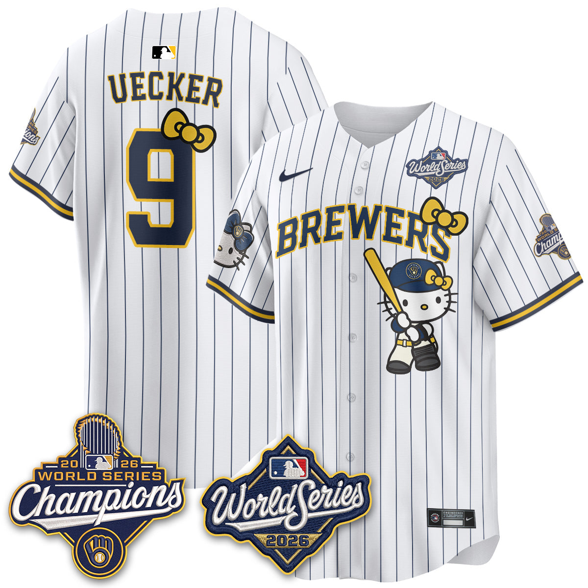 Milwaukee Brewers 2026 WS Champions x Meow KT Vapor Jersey - Stitched