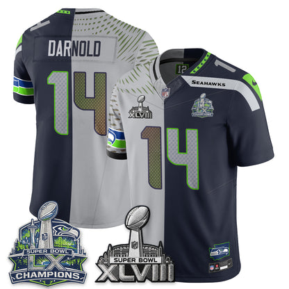 Seattle Seahawks S.Bowl Champs Split Edition Vapor Jersey - Stitch