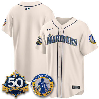 Seattle Mariners Ken Griffey Jr. Patch Vapor Premier Limited Jersey - All Stitched
