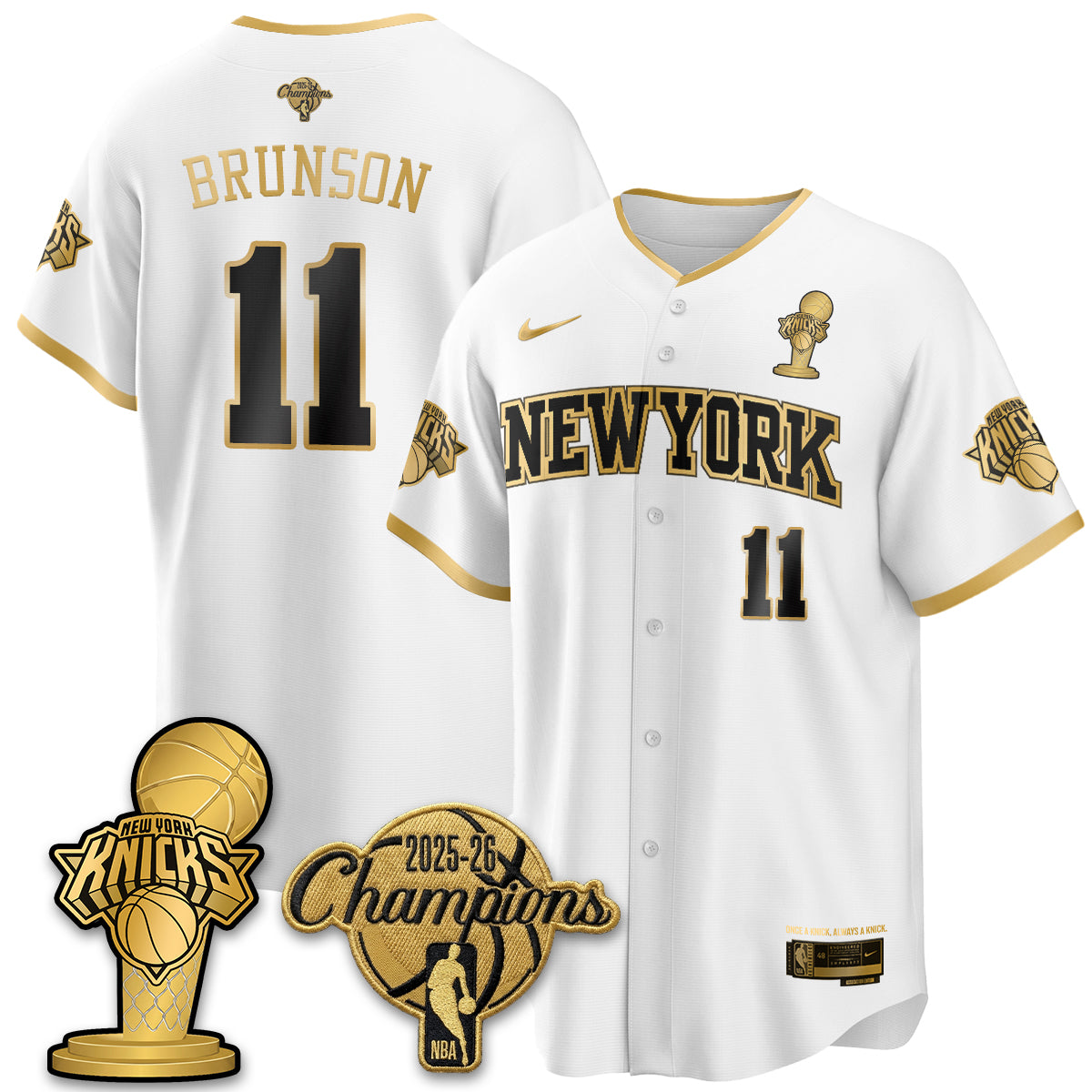 New York Knicks 2026 NBA Champions Vapor Jersey - Stitched