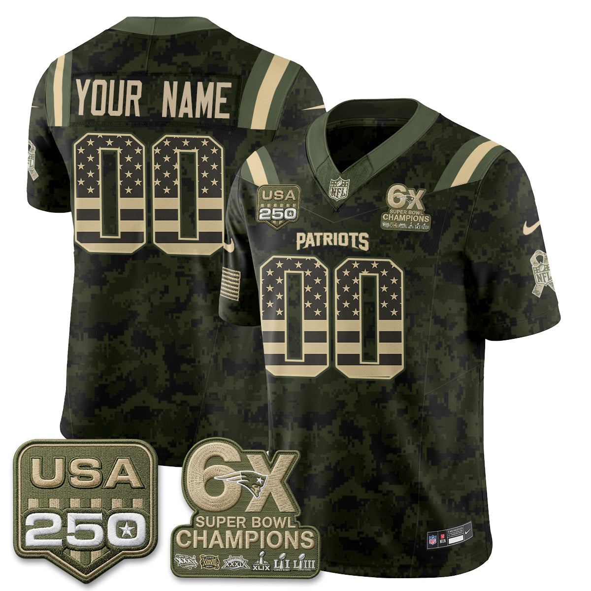 New England Patriots 2026 Salute to Service Edition Vapor Custom Jersey - Stitched