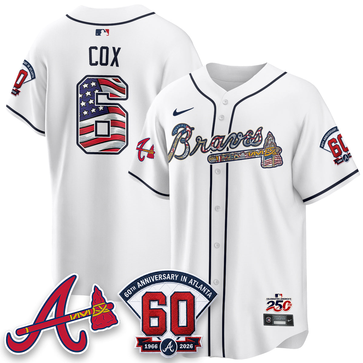 Atlanta Braves 2026 Independence Day USA Vapor Limited Jersey - Stitched