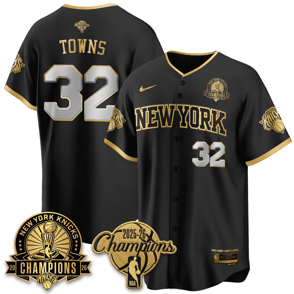 New York Knicks 2026 NBA Champions Cream Baseball Edition Vapor Jersey - Stitched