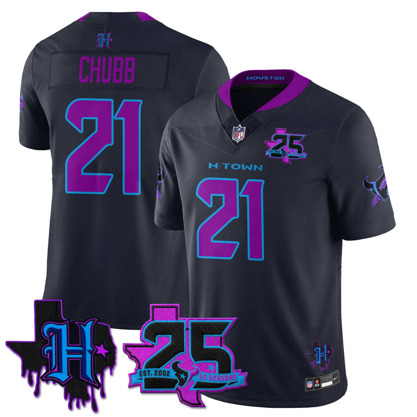 Houston Texans 25th Seasons in 2026 DJ Screw Vapor Limited Jersey - All Stitched