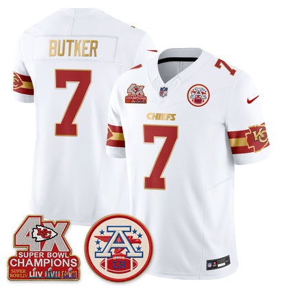Kansas City Chiefs 4X Champs Gold Edition Vapor Jersey - Stitched