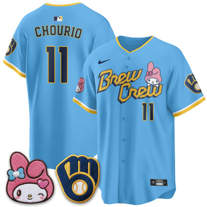 Milwaukee Brewers x Pink Sanrio Friend Edition Vapor Jersey - Stitched