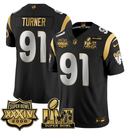 Los Angeles Rams SBowl Champs Gold Vapor Jersey - Stitched