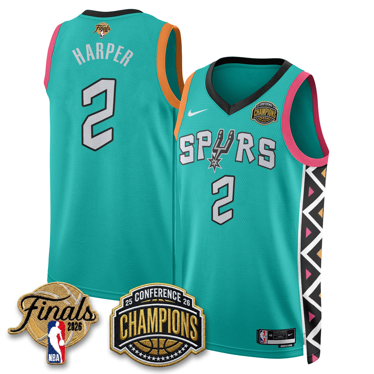 San Antonio Spurs 2026 NBA Western Conference Champions Vapor City Edition Jersey - Stitched