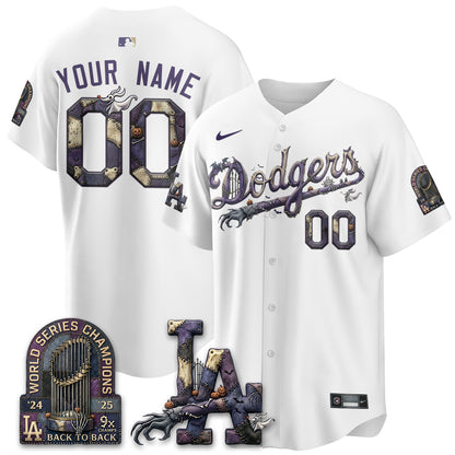 Los Angeles Dodgers Nightmare Edition Vapor Custom Jersey - Printed