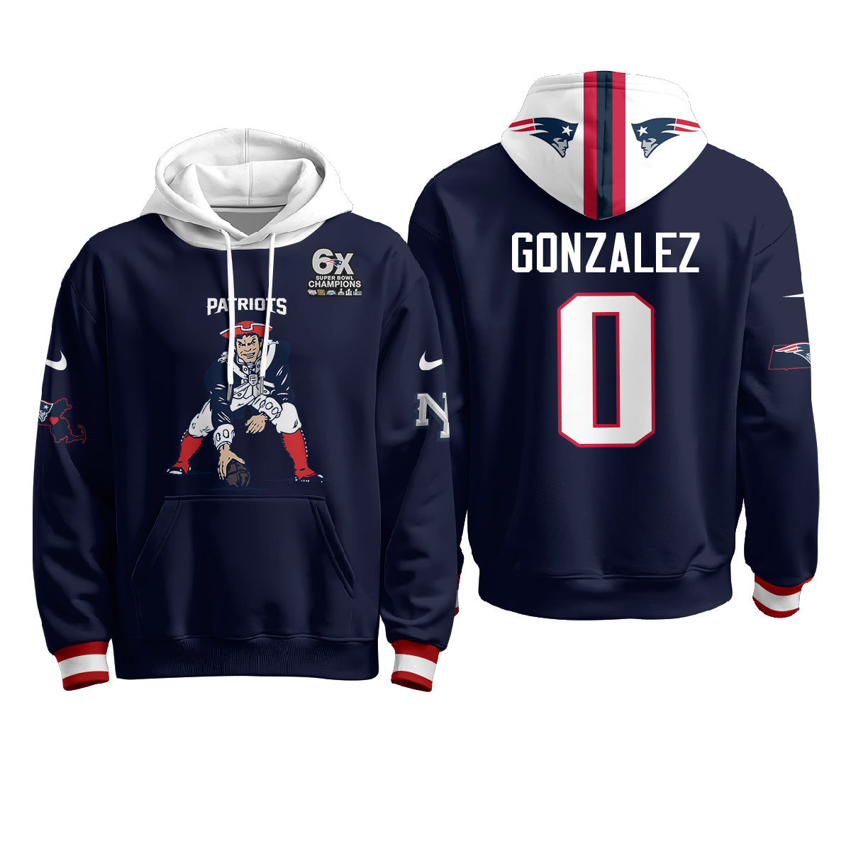 New England Patriots Minuteman Edition Hoodie - Stitched