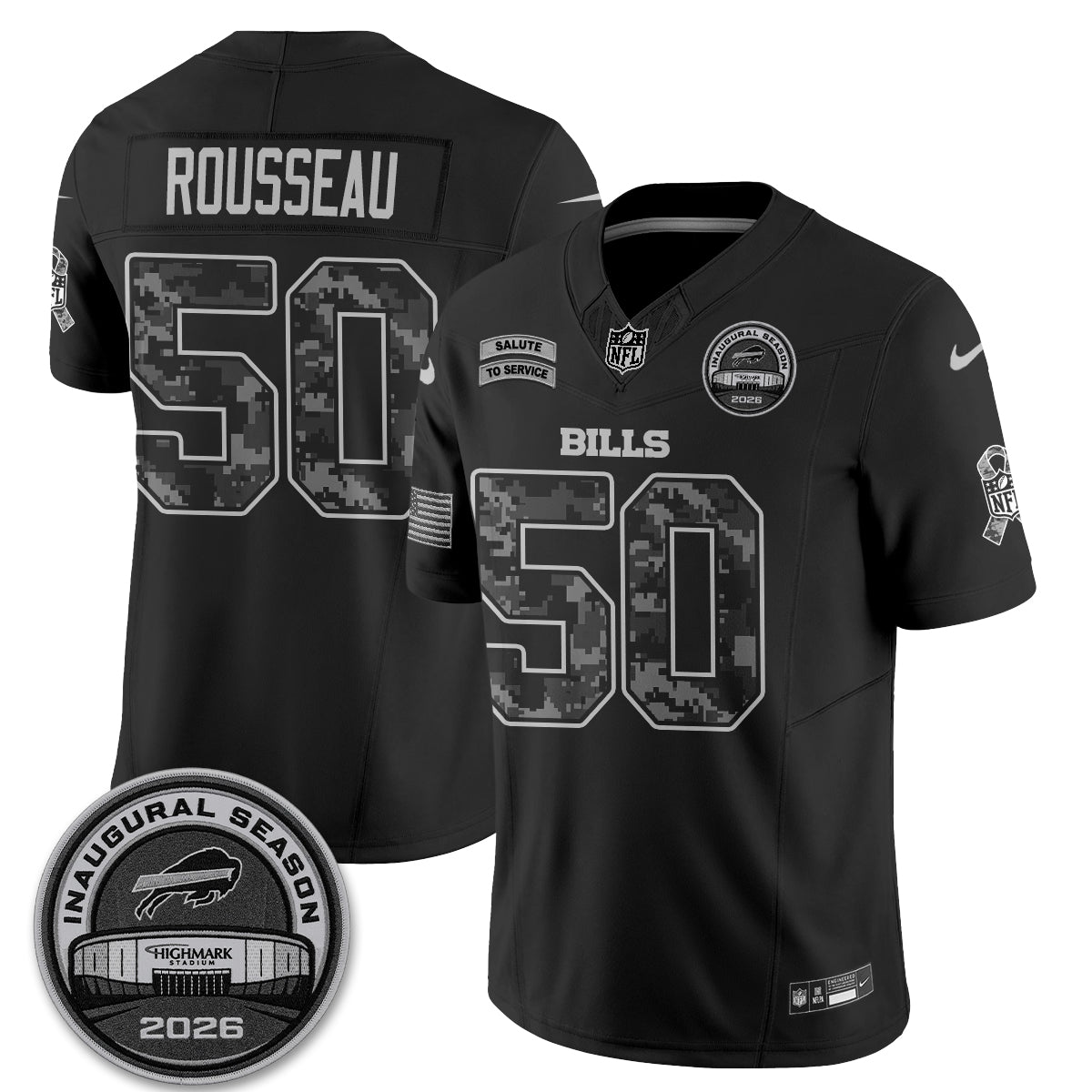 Buffalo Bills 2026 Salute to Service Edition Vapor Jersey V2- Stitched-NQD
