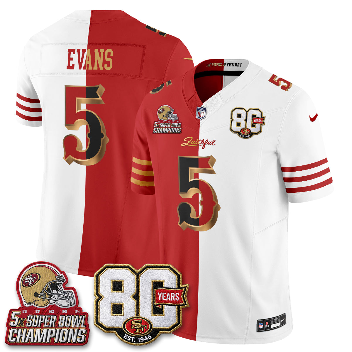 San Francisco 49ers Rivalries Split Edition Vapor Jersey - Stitched