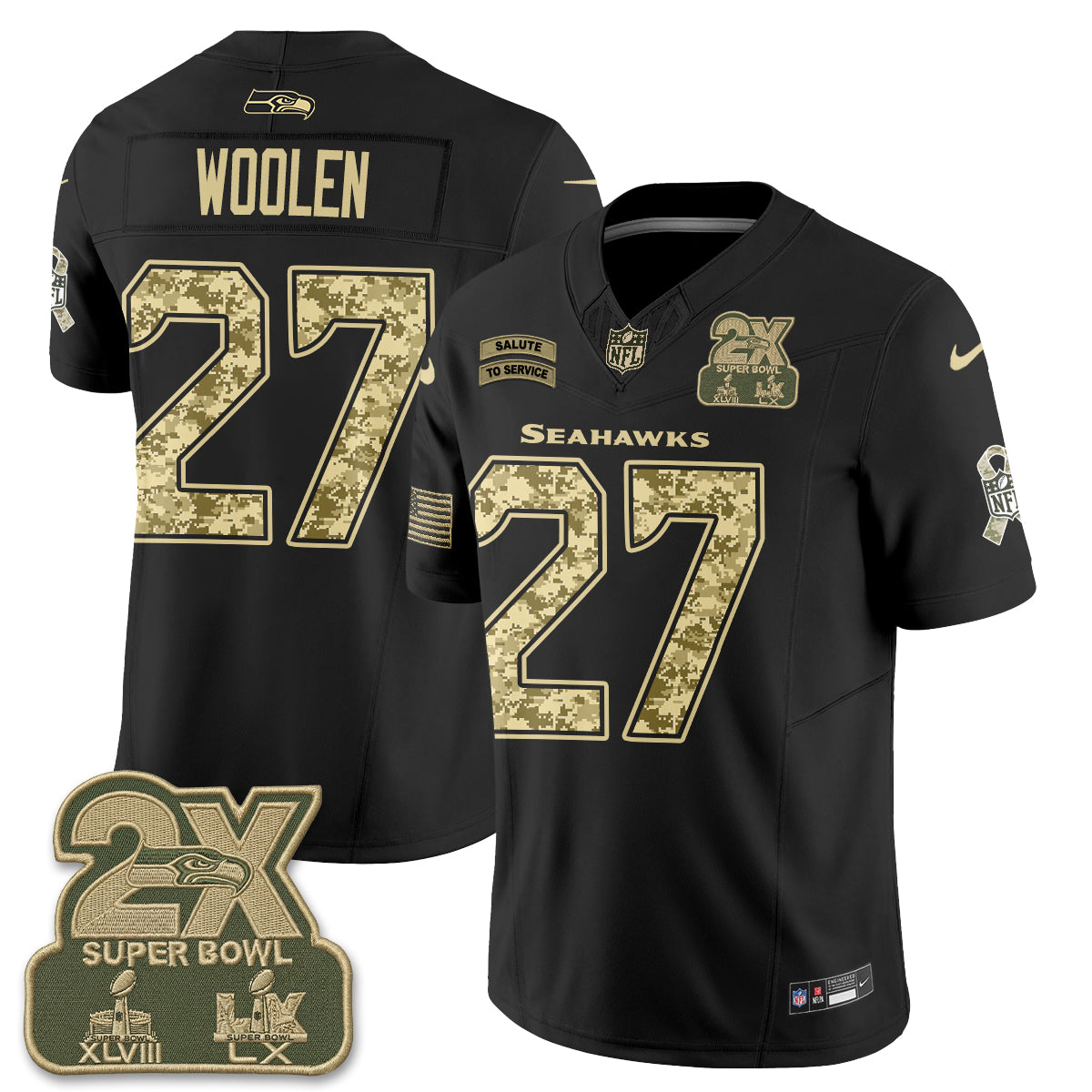Seattle Seahawks 2026 Salute to Service Vapor Jersey - Stitched