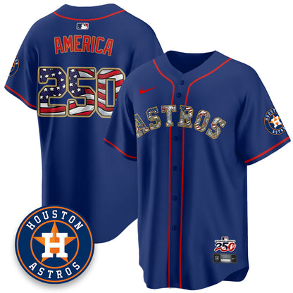 Houston Astros 2026 Independence Day USA Vapor Limited Jersey - Stitched
