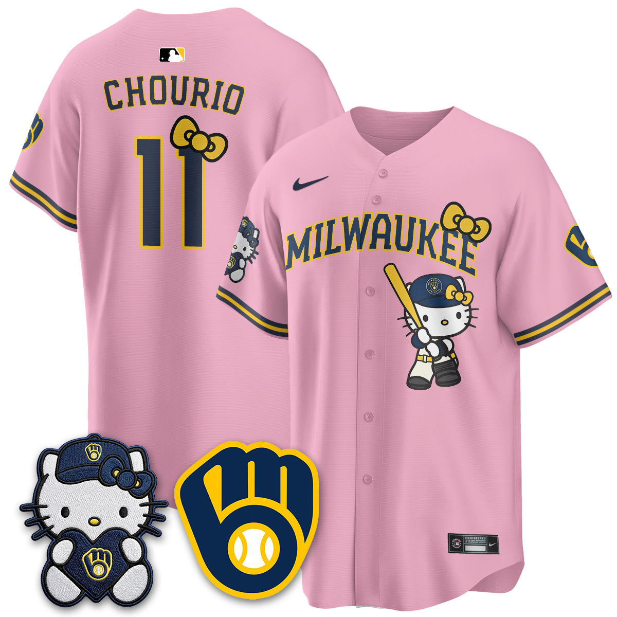 Milwaukee Brewers Meow KT Night Vapor Limited Jersey - Stitched