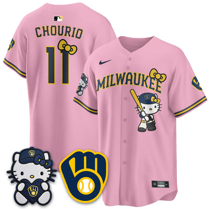 Milwaukee Brewers Meow KT Night Vapor Limited Jersey - Stitched