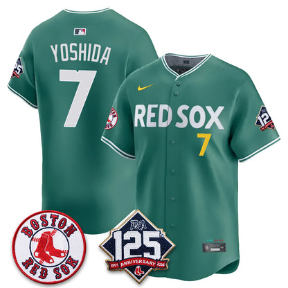Boston Red Sox 125th Anniversary Patch Vapor Jersey - Stitched