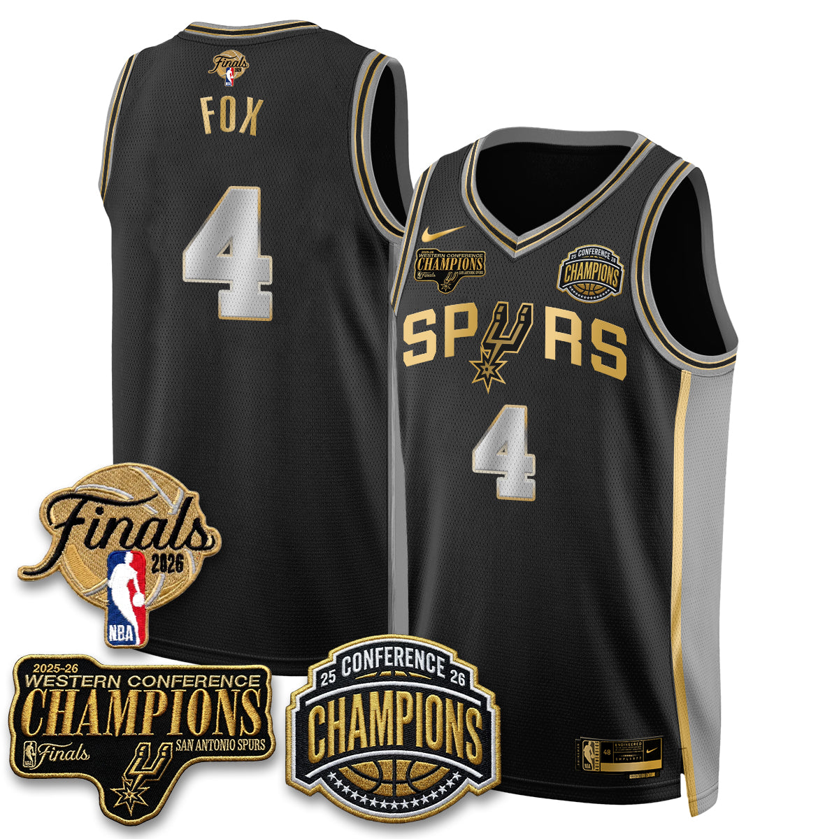 San Antonio Spurs 2026 NBA Western Conference Champions Vapor Special Edition Jersey - Stitched