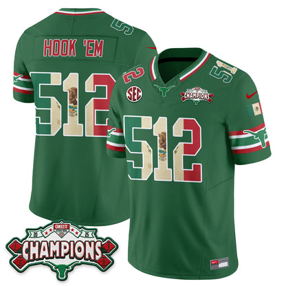 Texas Longhorns Mexico Edition Vapor Jersey - Stitched-NQD
